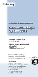 Download Programm "Einladung zum 60. Seminar für Gastroenterologie: Gastroenterologie Update 2018"