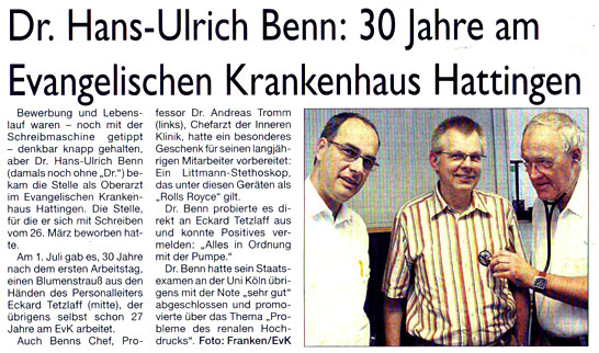 30 Jahre am Evangelischen Krankenhaus