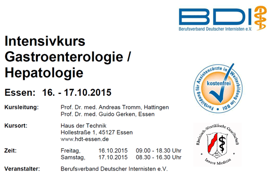 BDI-INTENSIVKURS GASTROENTEROLOGIE/HEPATOLOGIE