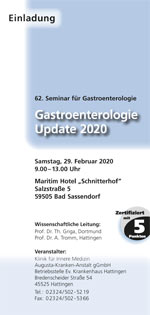 Download Programm "Einladung zum 62. Seminar für Gastroenterologie: Gastroenterologie Update 2020"
