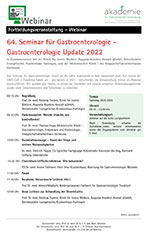 Download Programm zum 64. Seminar für Gastroenterologie - Gastroenterologie Update 2022